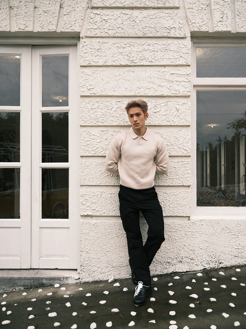 GTAL Retro Casual Long-sleeved Lapel Knitted Sweater