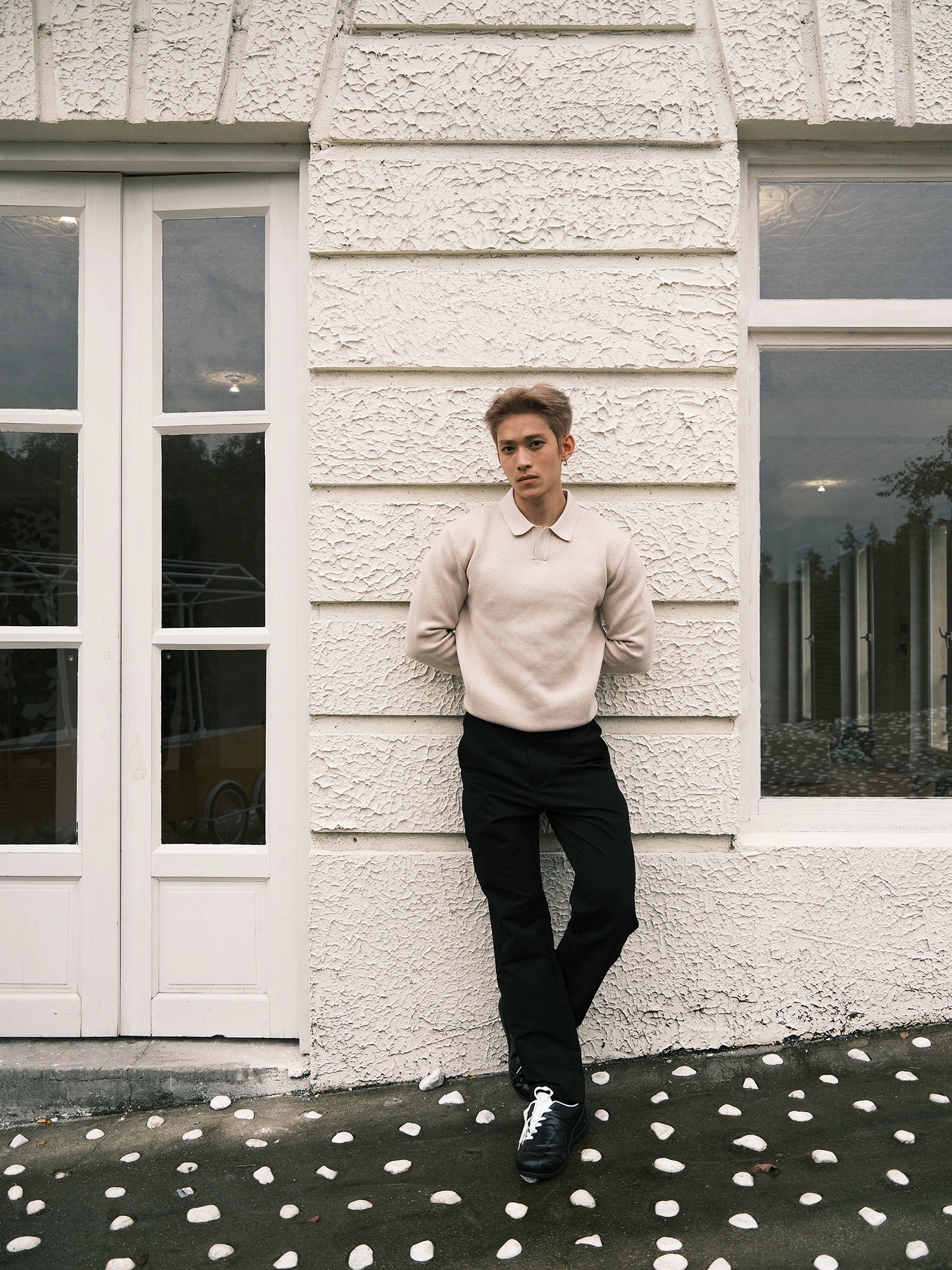 GTAL Retro Casual Long-sleeved Lapel Knitted Sweater