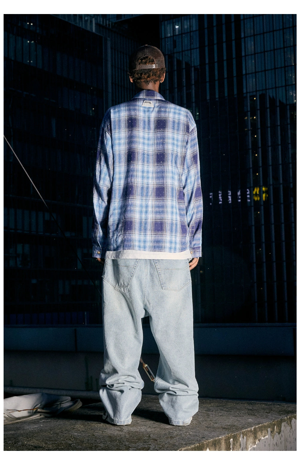 DONSMOKE Embroidered Versatile Checked Shirt