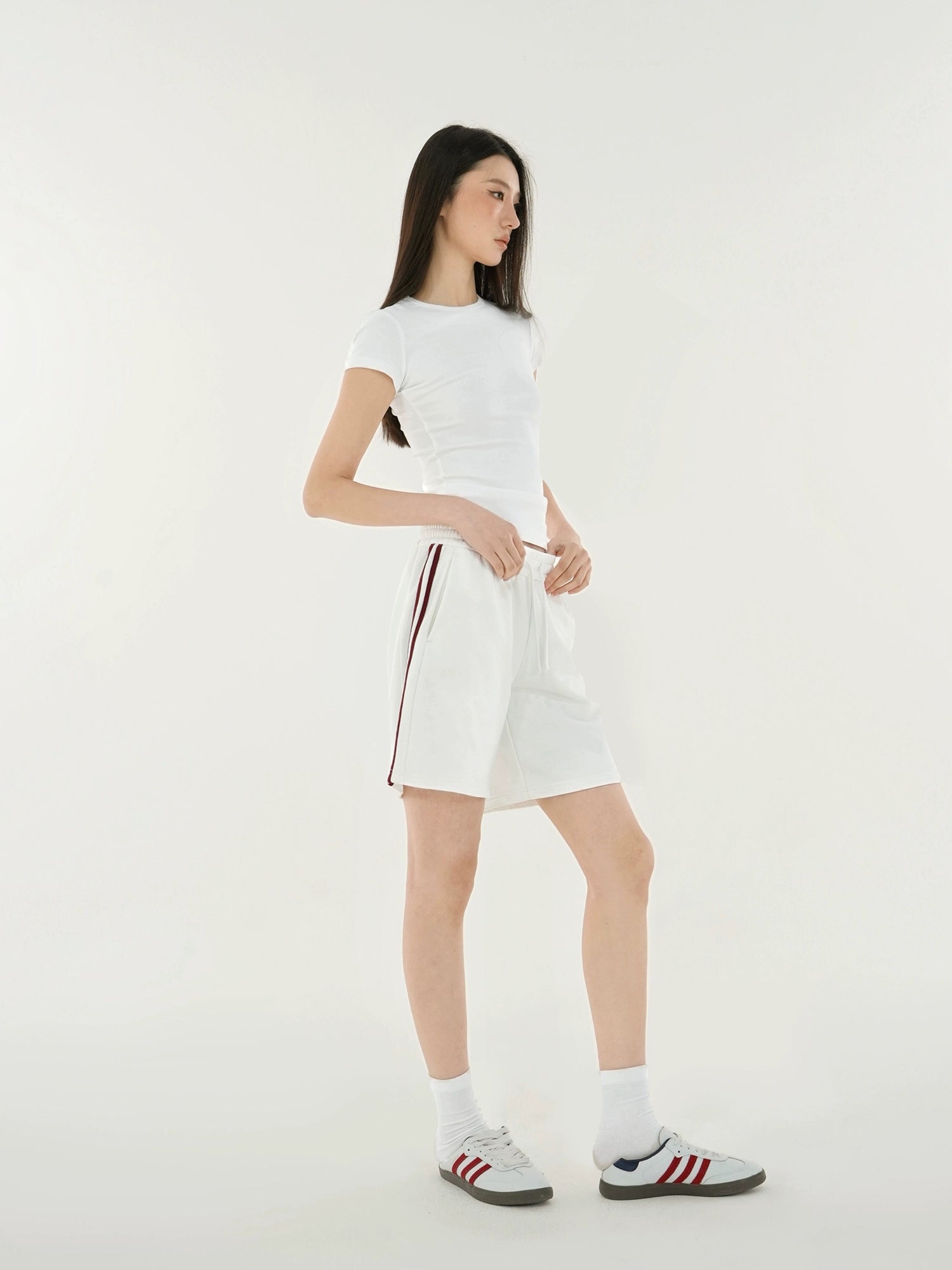 Jim Kennet Casual Vintage Stripe Contrast Loose Sports Shorts