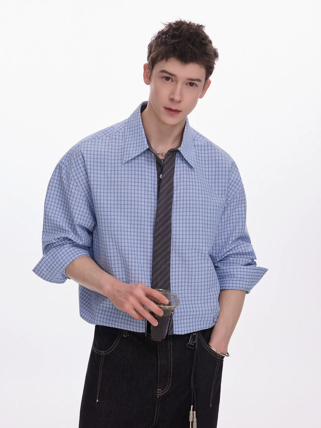 CHOR Vintage Plaid Tie Shirt