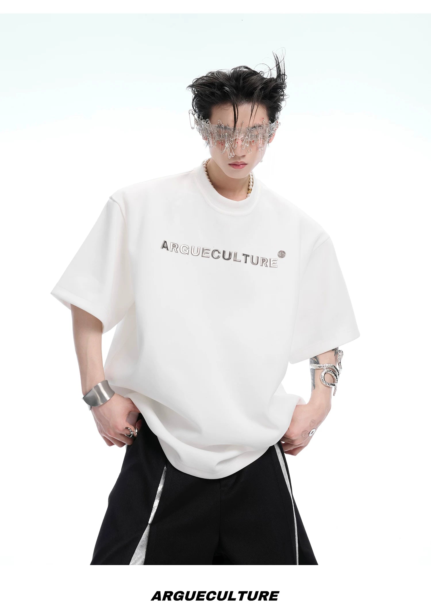 ArguECulturE Rivet Spine Embroidery Loose Tee