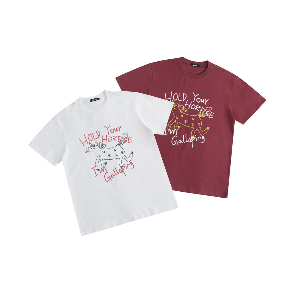 HeyHenry Pony Print Crew Neck Loose Tee