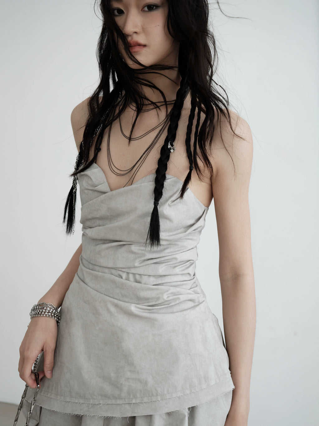 JNYLON Pleated Tube Top