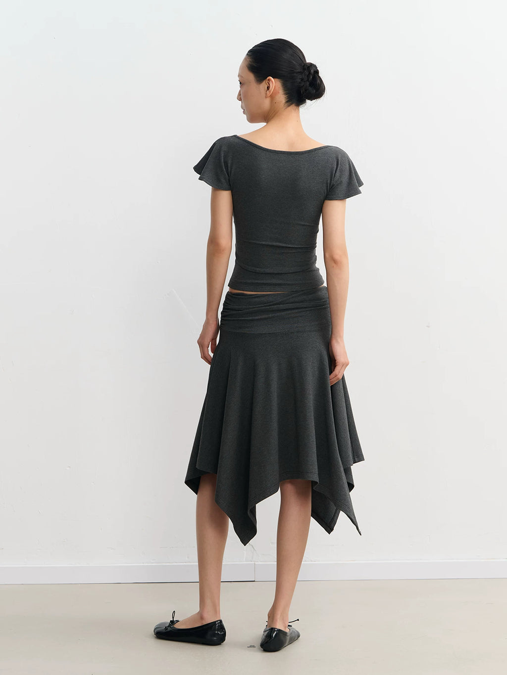 LINY LIBERTY Lotus Leaf Edge Waist Tee Skirt Set
