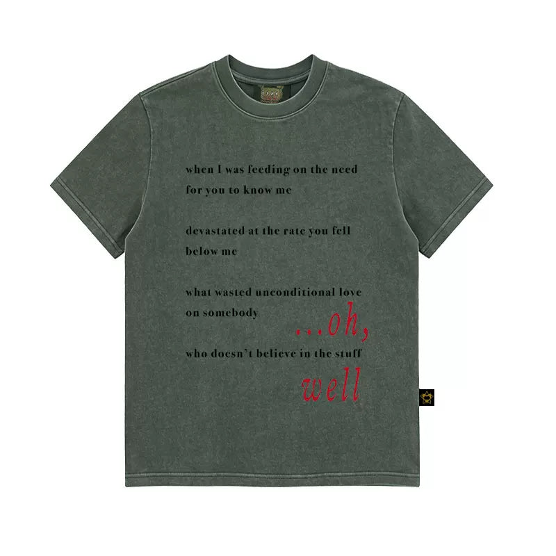 MMBBT Letter Print Front Shoulder Thin Tee