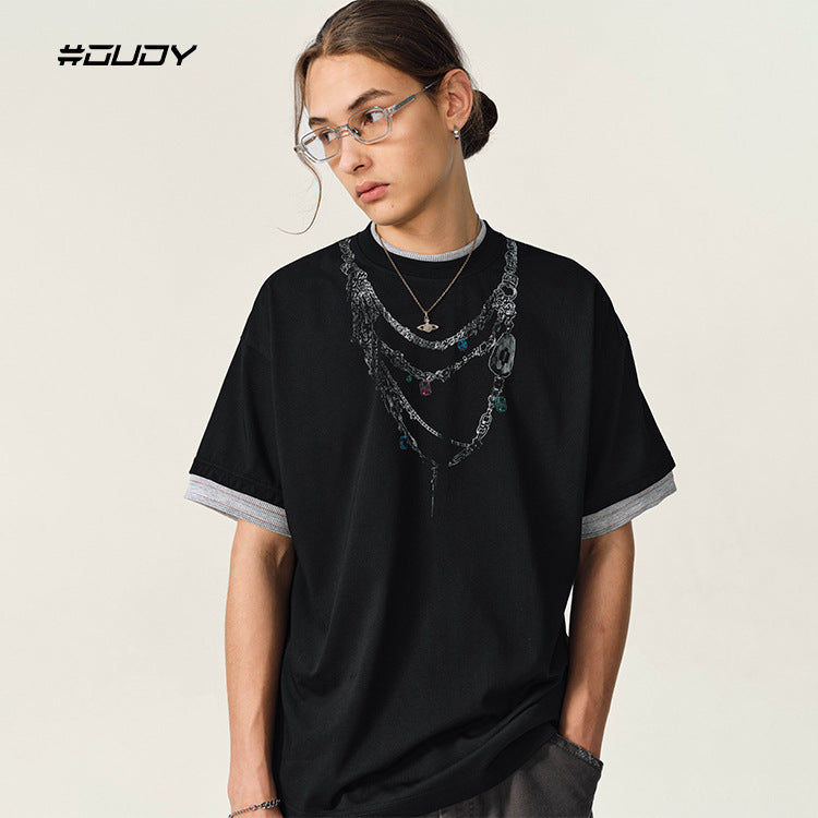 #OVDY Jewelry Antibacterial 2025 New Double Crew Neck Tee