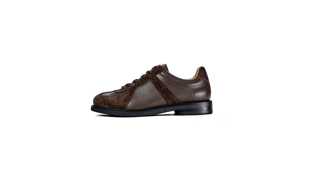TERRAKOO First-layer Cowhide Lace-up Heightening Casual Moral Training Leather Shoes