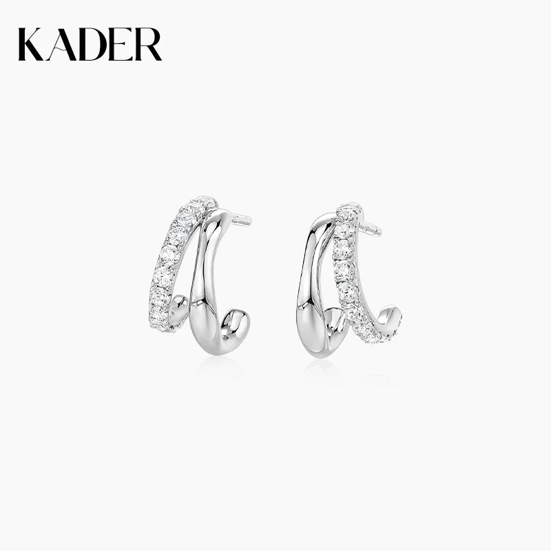 KADER Versatile Geometric Double Ring Earrings