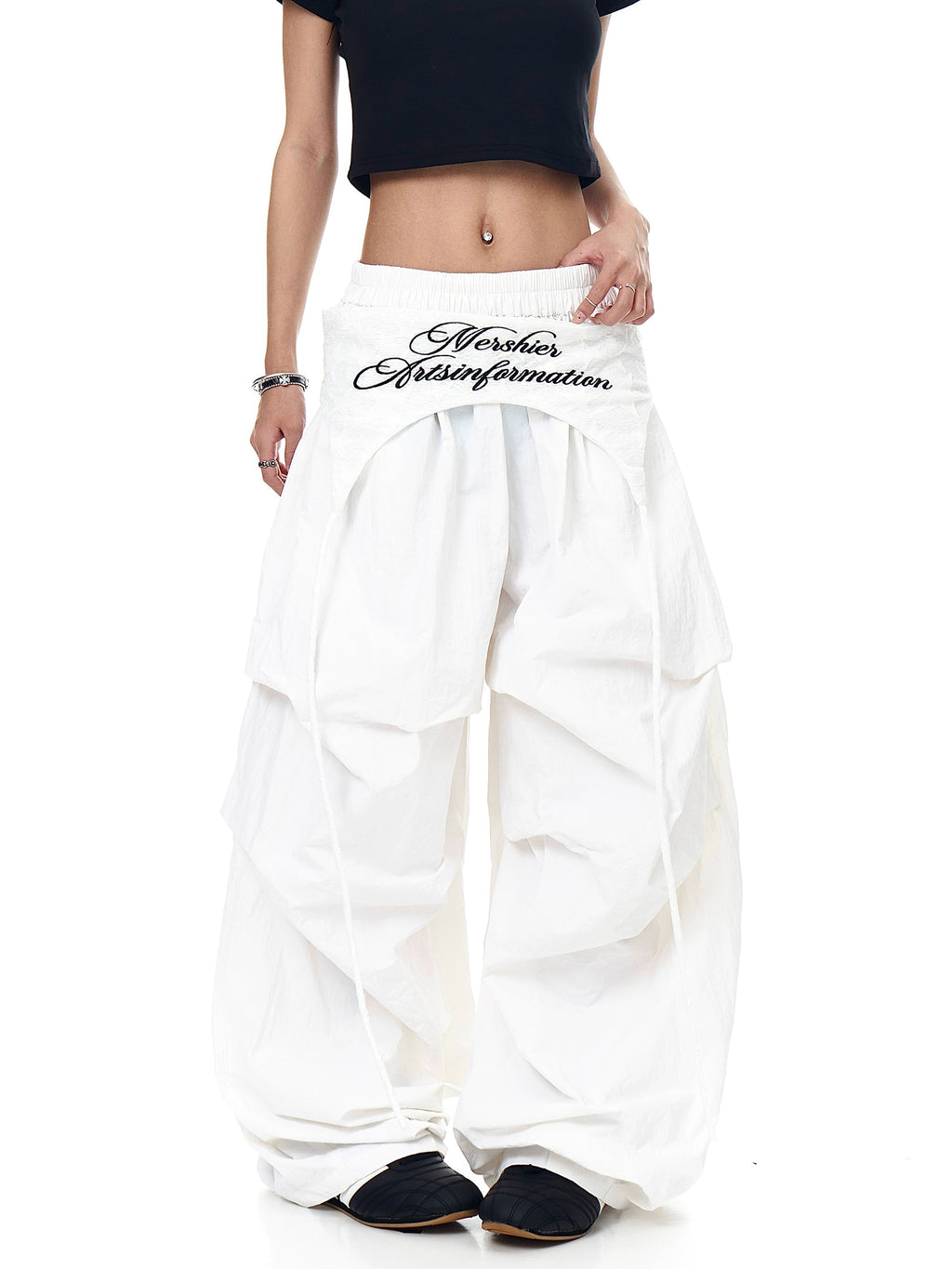 BLACKLISTS Waist Seal Stacked Loose Wide-leg Scimitar Pants