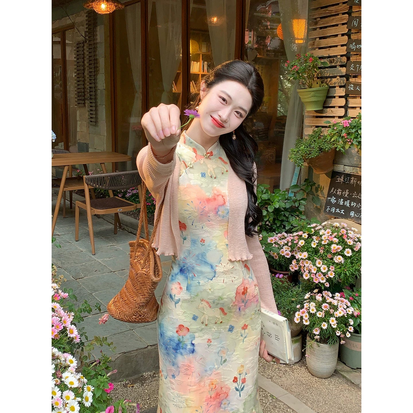 ZIHE Blended Knitted Pinch-waist Dress