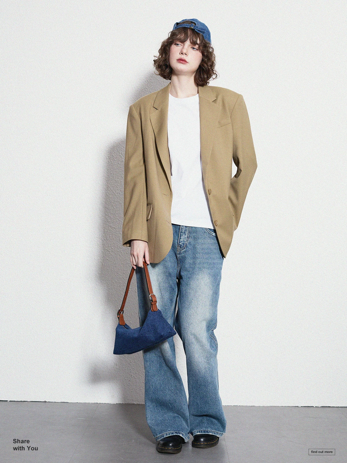 Momogigi Vintage Niche Leather Splicing Handheld Underarm Bag