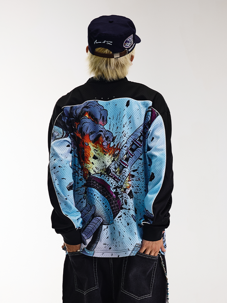 AVENUESON Comic Style Theme Quick-drying Breathable Long-sleeved T-shirt