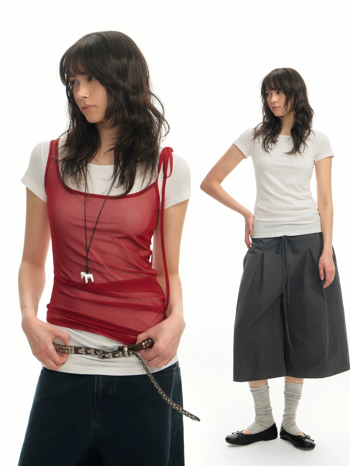 TGNS Mesh Stacking Front Shoulder Slim Tee