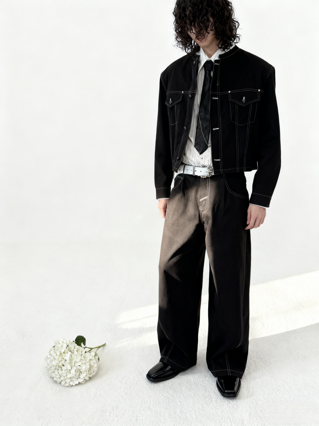 VOWPROGRESS Cross Carved Cowhide Belt