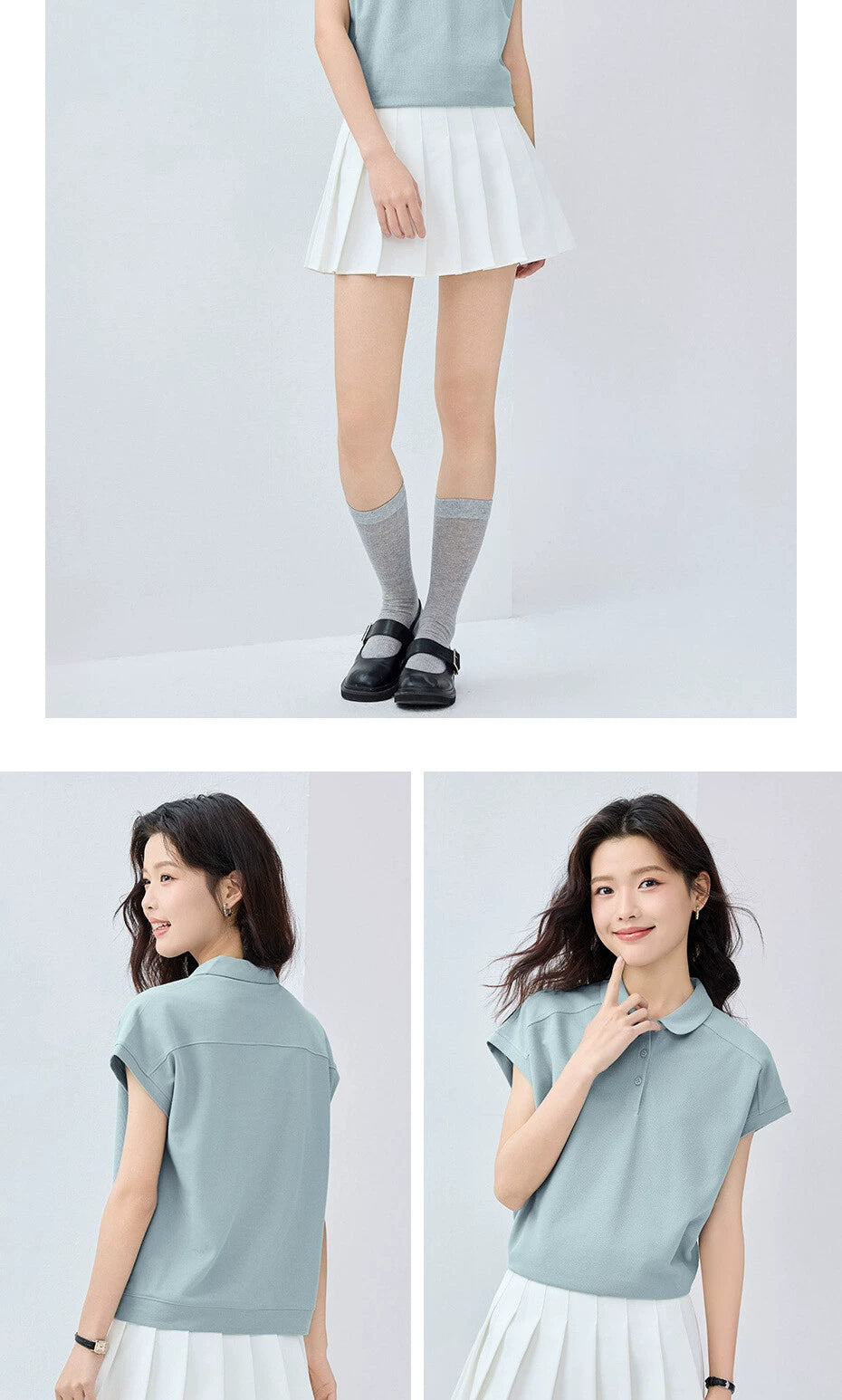 Giordano Doll Collar Shoulder Soothing Antibacterial Tee
