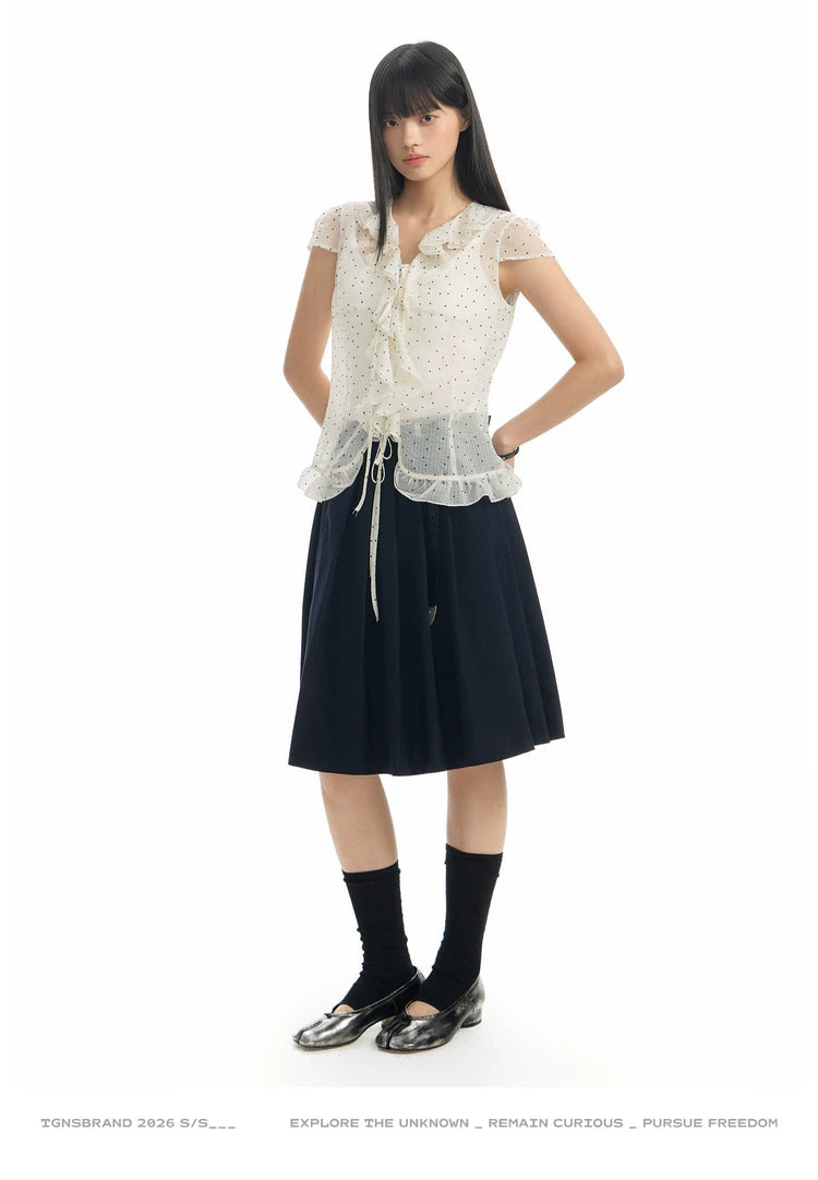 TGNS Ruffle Edge Slim-fitting Shirt