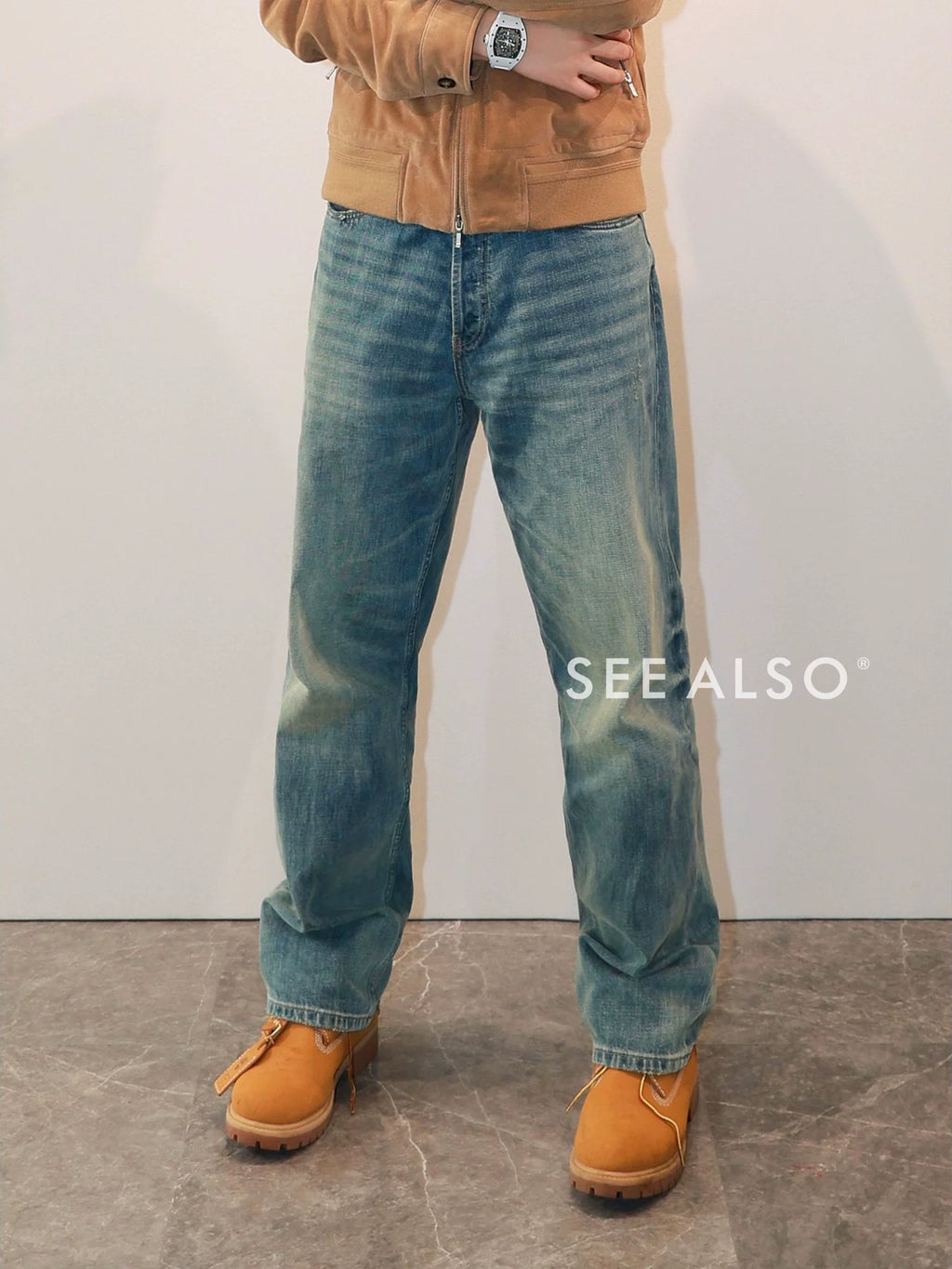 SEE ALSO Super Worsted Combed Cotton Loose Straight Jeans