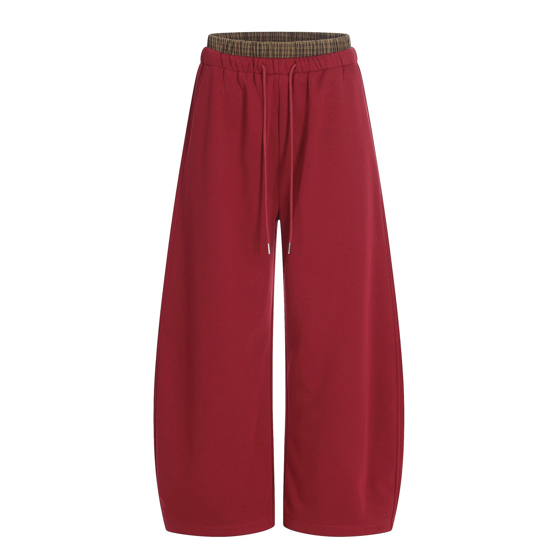 11KN Retro Fake Two-piece Double Waist Straight Loose Casual Pants