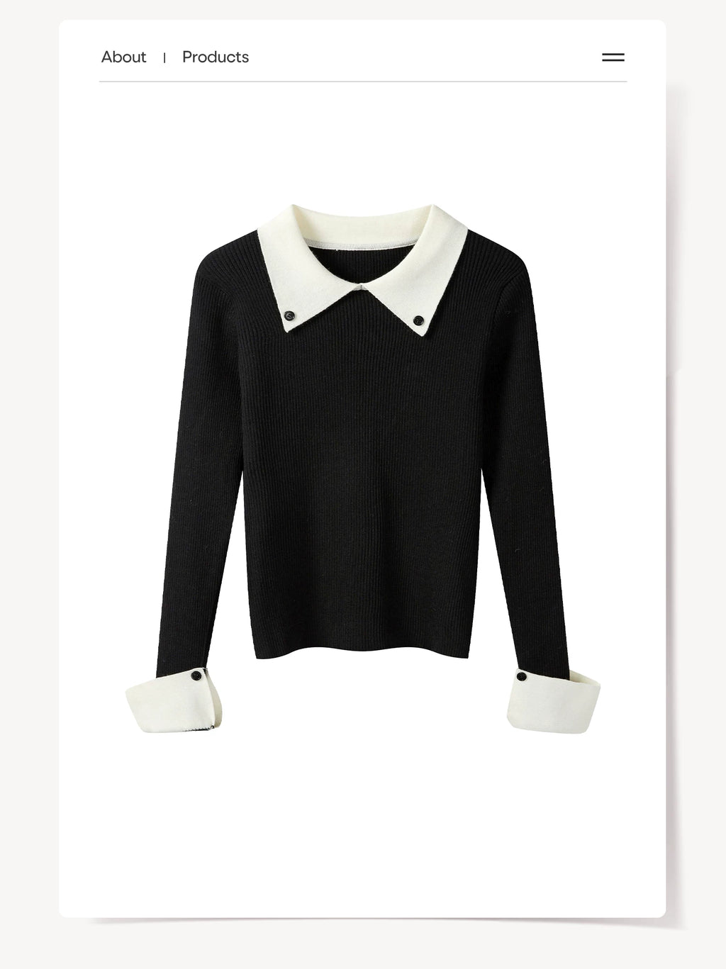 Cantonstory College Lapel Slim-fit Wool Knitted Sweater