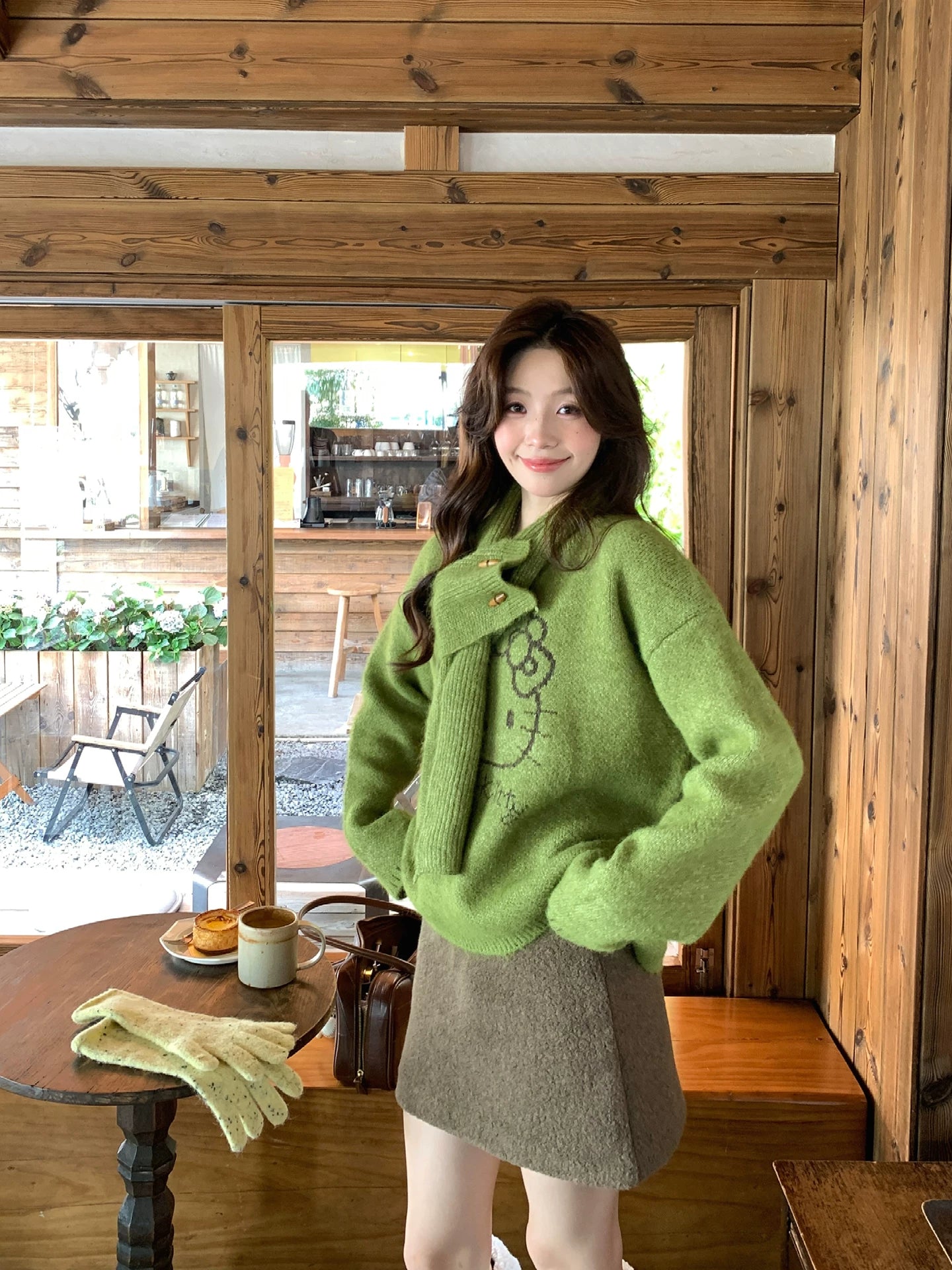 Even Chunky Kitty Sweater with Scarf