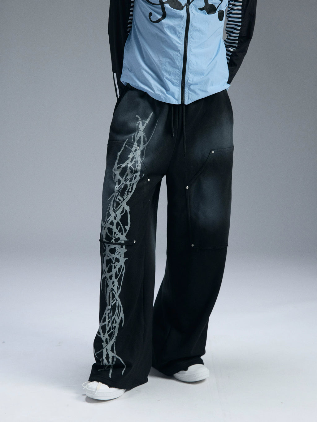 PAIKI Loose and Versatile Ink-splashed Sweatpants