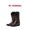 PERSONSOUL Pattern Embroidery Mid-tube Western Boots Knight Boots