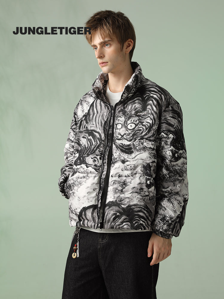 Jungle Tiger & Insect Master Joint National Ink Full Thickened Bread Jacket
