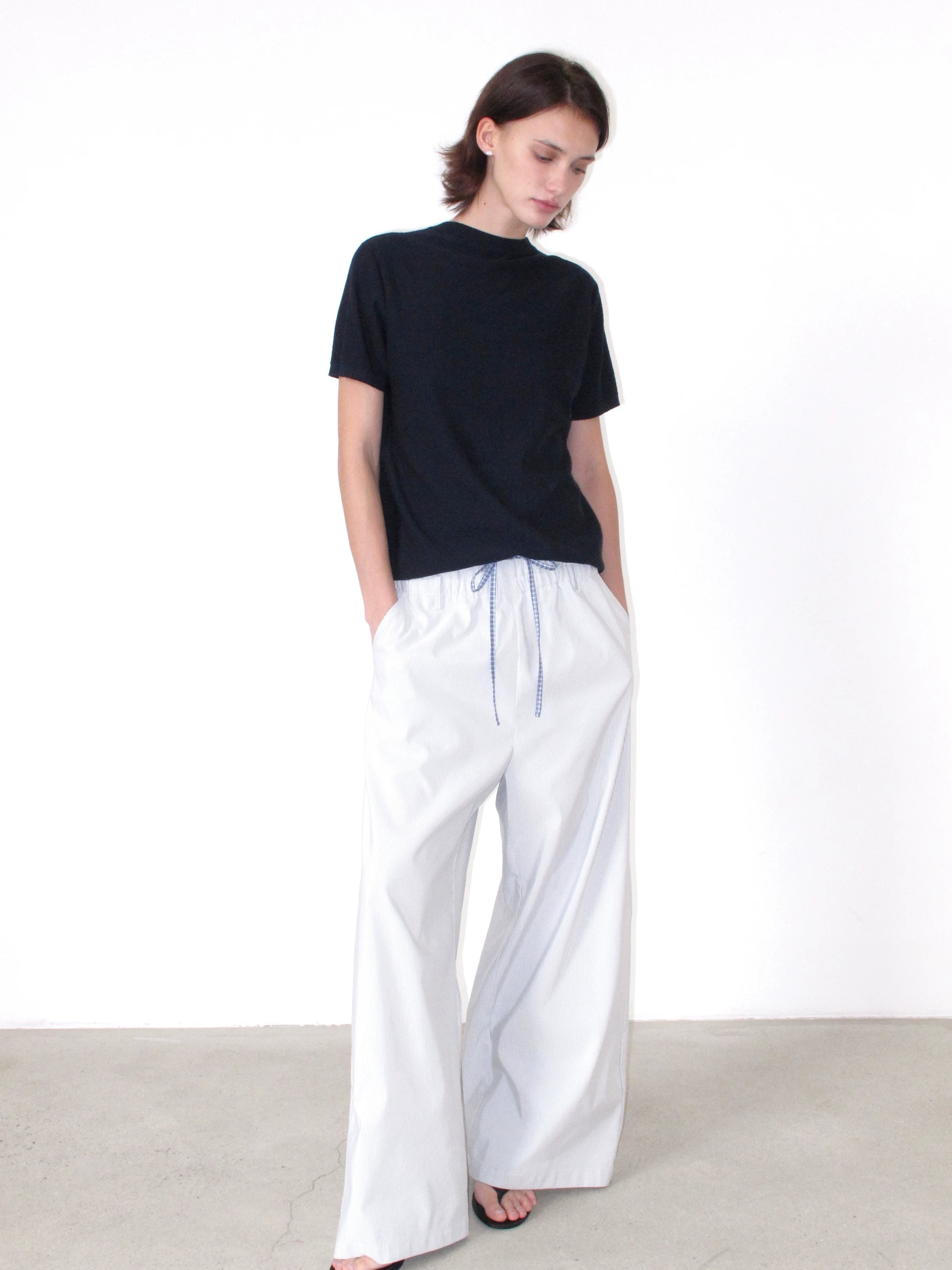 NOT UGLY Double Waist Lazy Striped Casual Pants