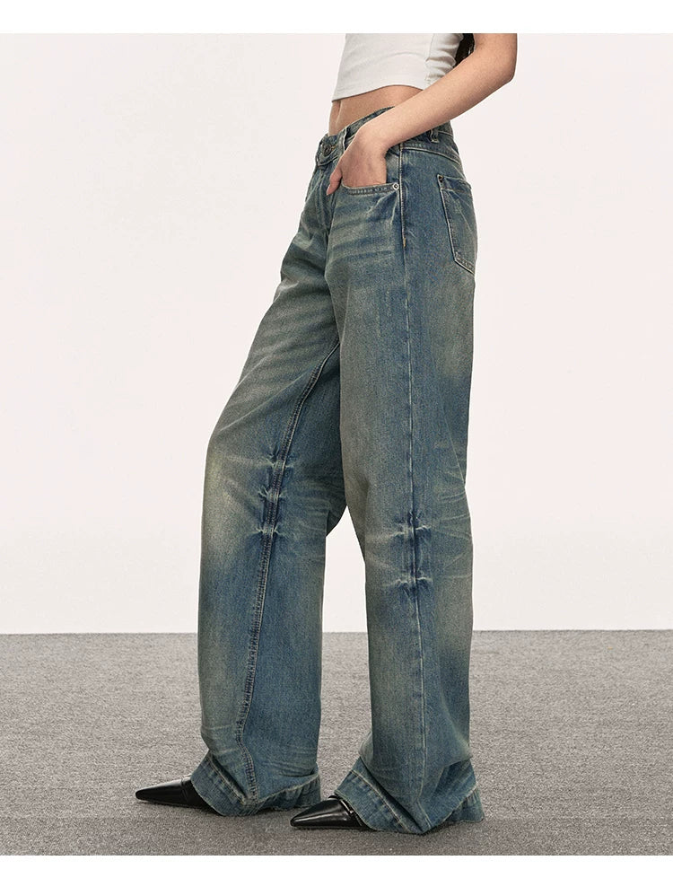 Anna Aneae High Waist Straight Wide Leg Jeans