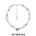 SUMIYAKI Niche Transparent Crystal Necklace