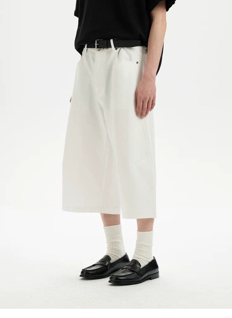 BUTTBILL Simple and Versatile Loose Casual Cropped Pants