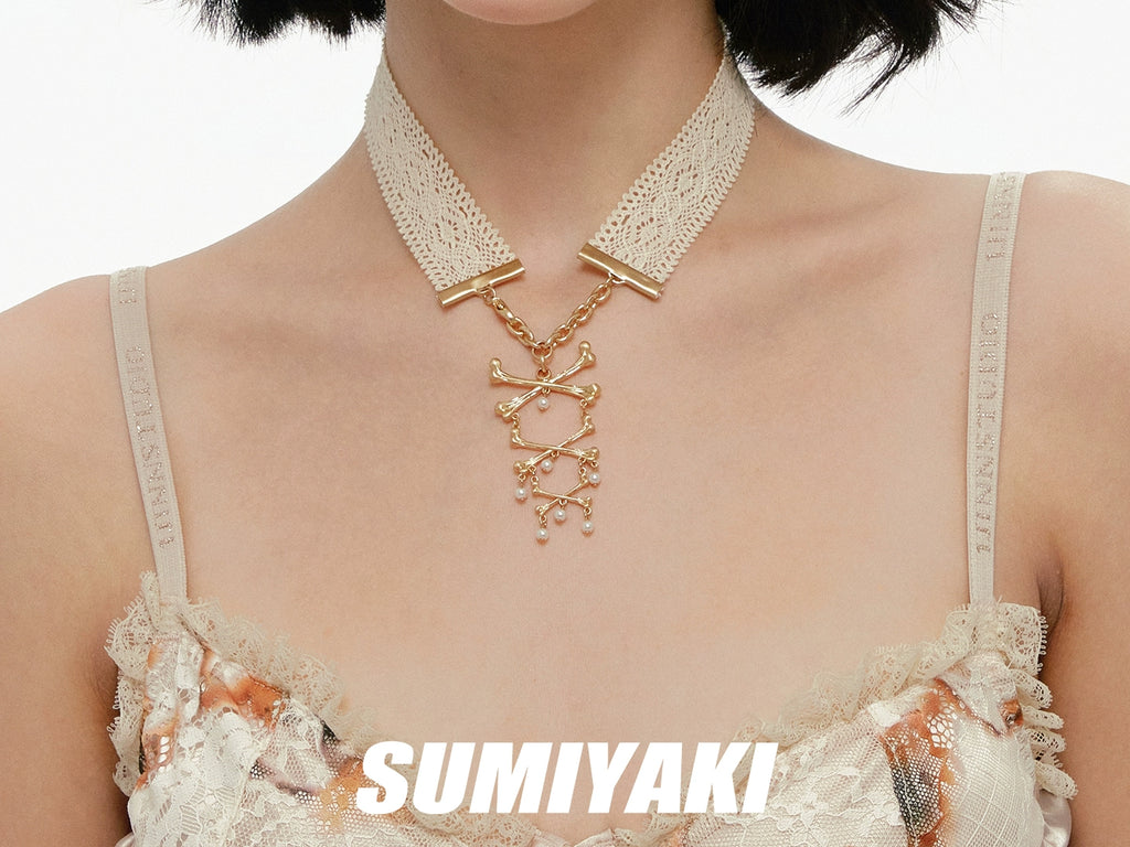 SUMIYAKI Lace Retro Style Necklace