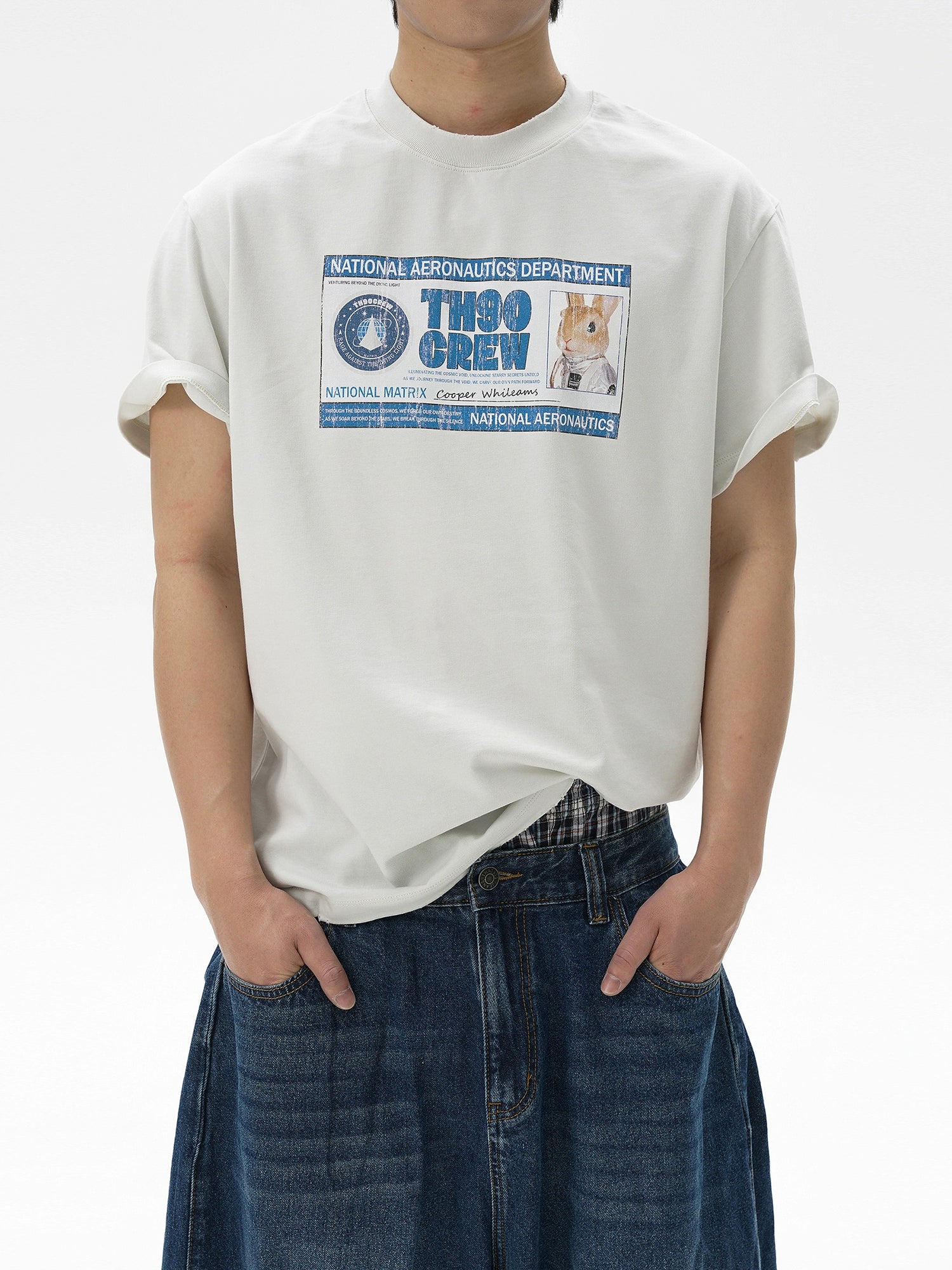 TH90 Rabbit Astronaut ID Card Destruction Print Tee