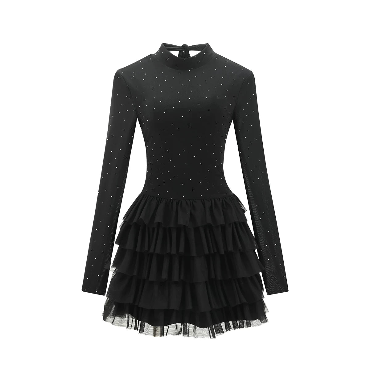 Barb Chil Polka Dot Backless Hot Diamond Dress