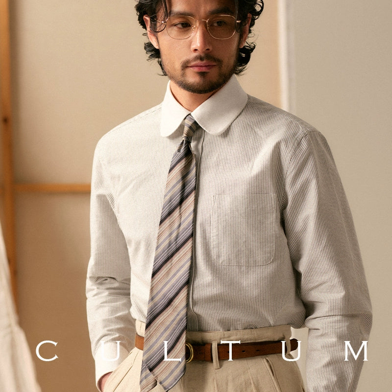 CULTA Eaton Collar Striped Long-sleeved Shirt