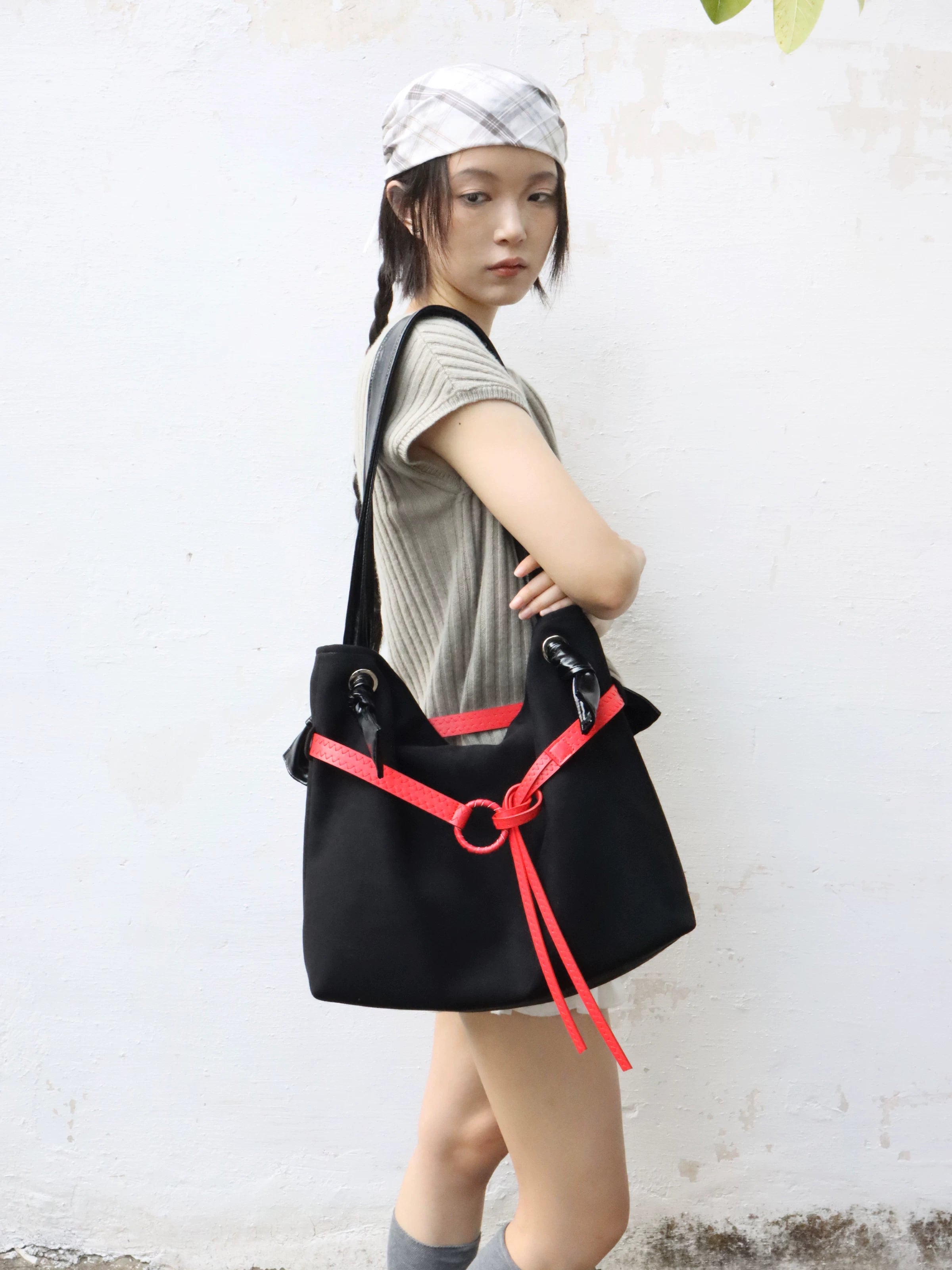 Heelwood Contrast Shoulder Large Capacity Tote Bag