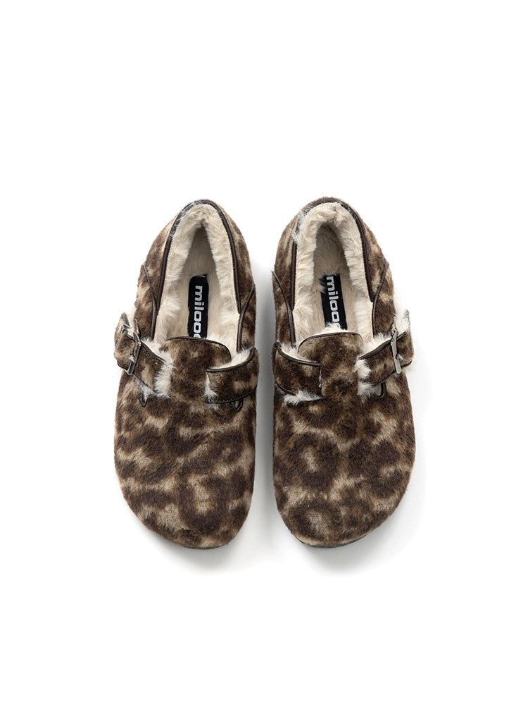 Milooey Flat-bottomed Fleece All-inclusive Soft-soled Shoes