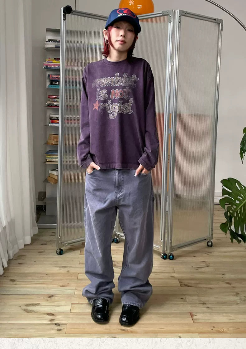 MMBBT Alphabet Loose Versatile Casual Long Sleeve