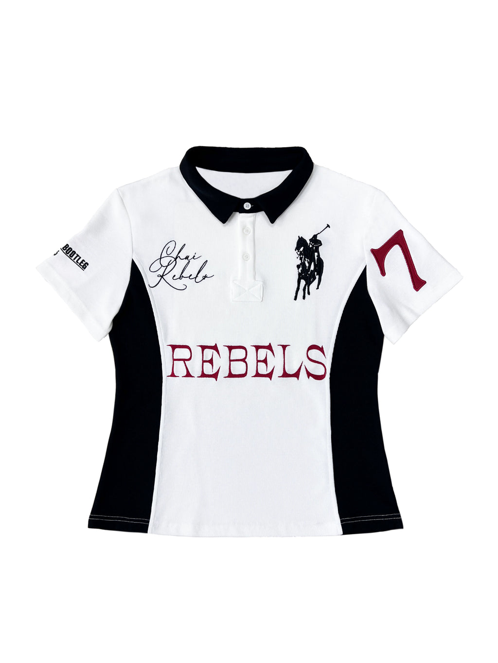 CHAI Horse Standard Embroidery Spoof Splicing Contrasting Tee