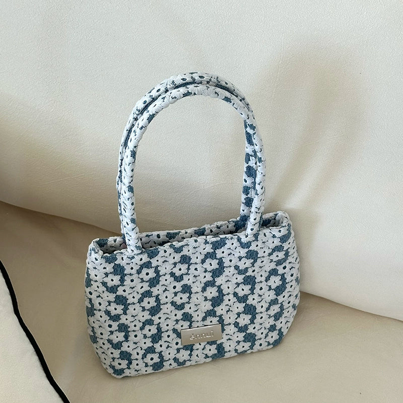 ENNUI Exquisite Three-dimensional Flower Embroidery Tote Shoulder Handbag