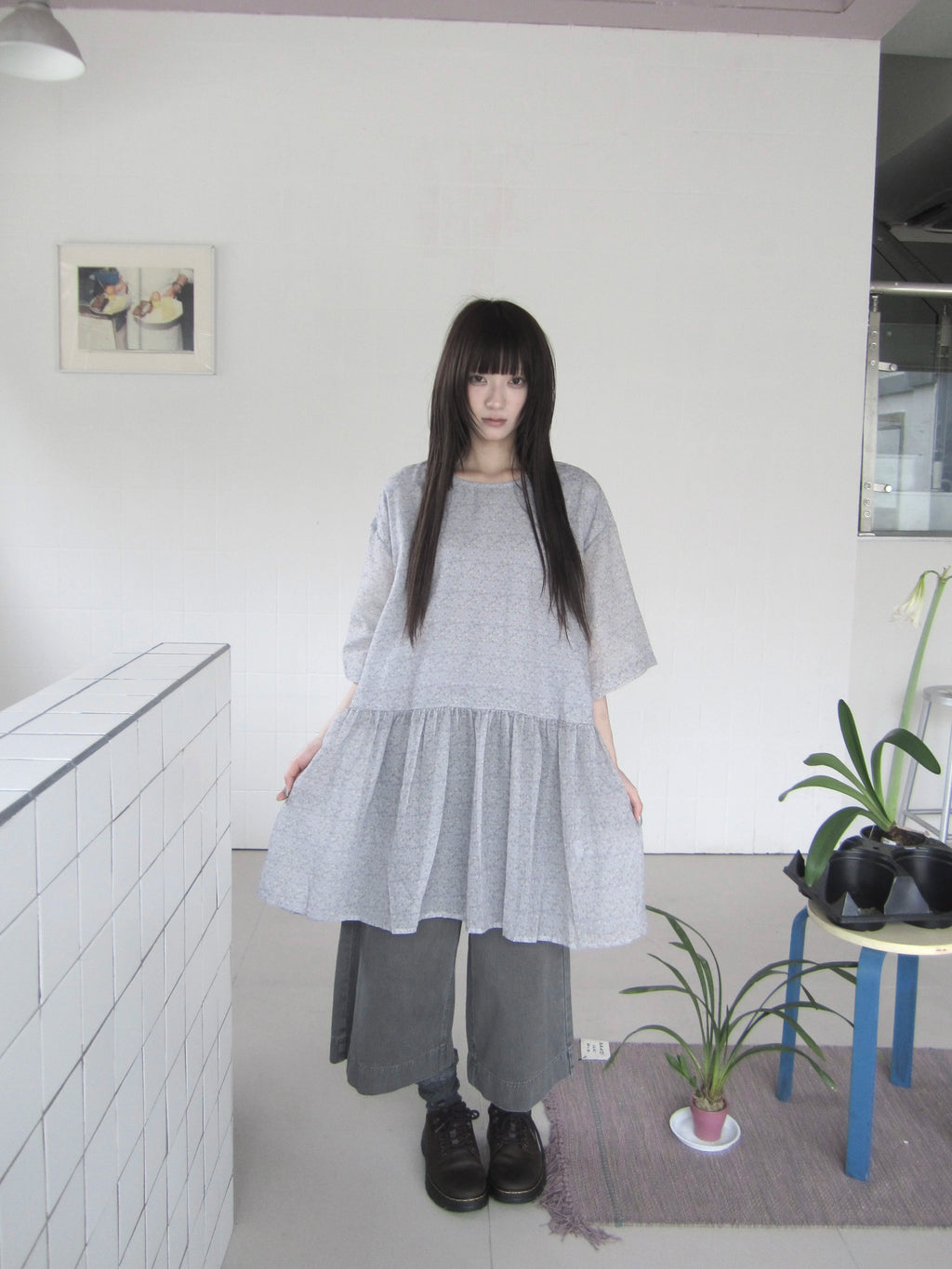 Ang: Project Vintage Floral Round Neck Thin Dress