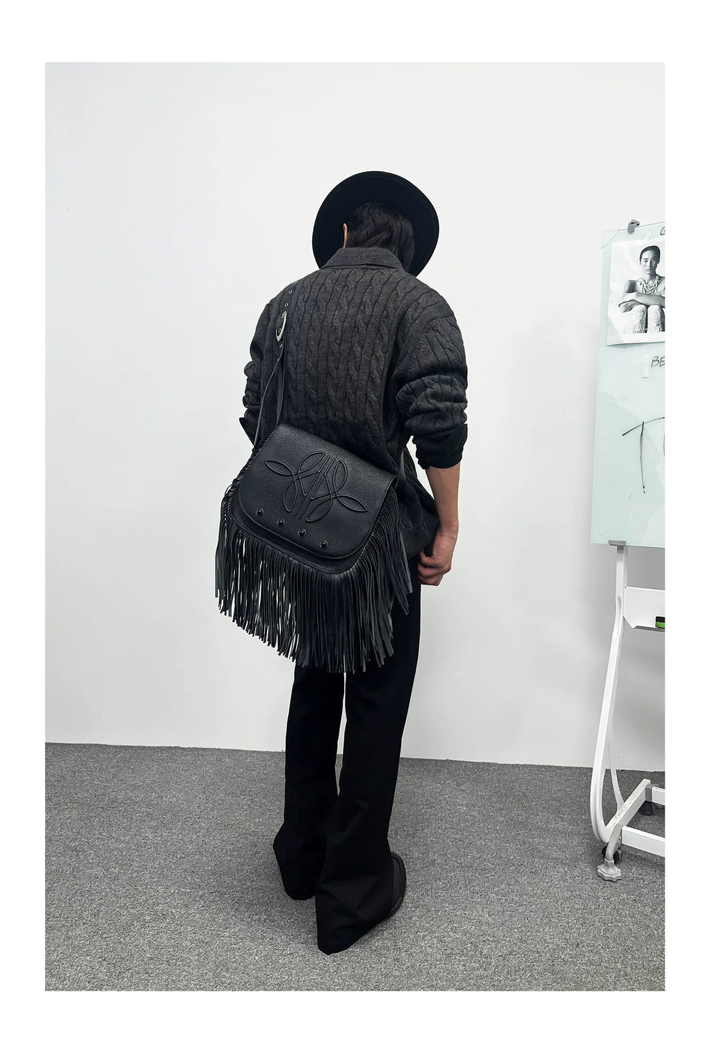 TERRAINCOGNITA Fringed Pearl Crossbody Shoulder Bag