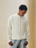 FPA Variable-weave Twisted Skin-friendly Soft Waxy Zipper Sweater