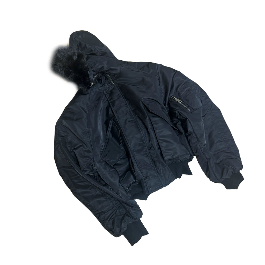 URRRGE Vintage Fur Collar Hooded Jacket