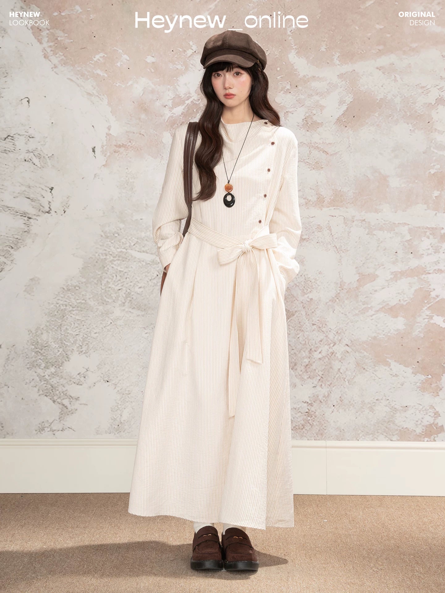 LOVEHEYNEW Simple Striped Dress