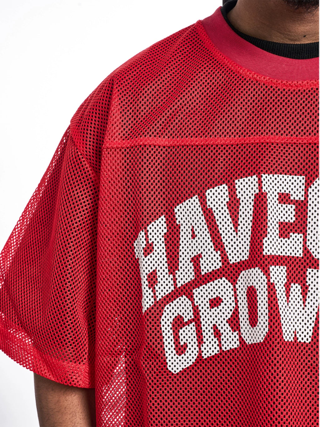 MT99 Letter Printed Logo Hollow Mesh Tee