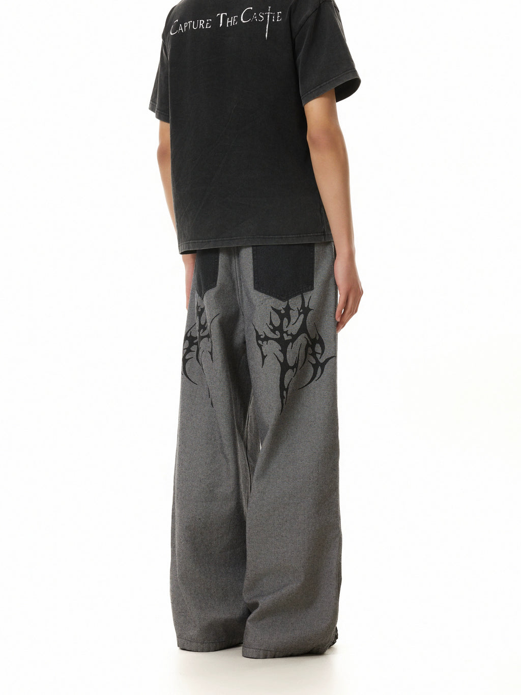 BTSG Thorn Totem Embroidery Stitching Vintage Jeans