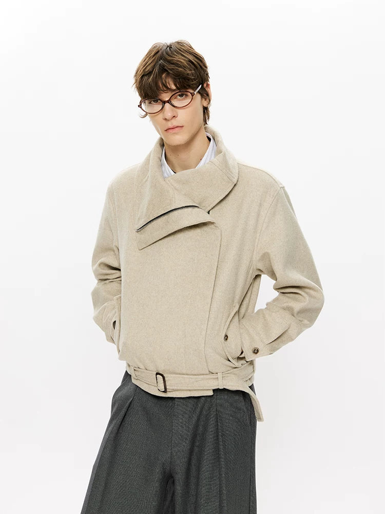 KREATE 50% Merino Wool Slanted Zip Multi-neck Jacket