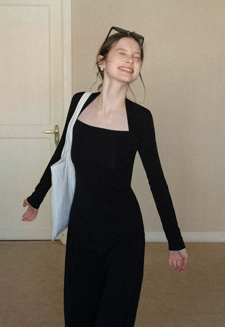 EGGKA Slim and Thin Temperament Pullover Dress